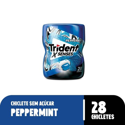 Chiclete Trident X Senses Peppermint Zero Açúcar Pote 54g 28 Unidades
