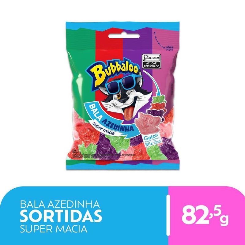 Bala-Sortida-Azedinha-Gatos-Bubbaloo-Pacote-825g