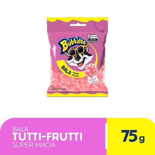Bala Tutti Frutti Patinhas Bubbaloo Pacote 75g