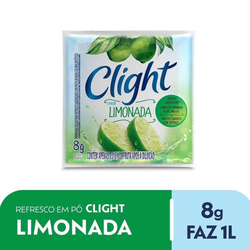 Refresco-Em-Po-Zero-Acucar-Clight-Limonada-Sache-8g