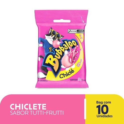 Chiclete Bubbaloo Tutti-Frutti 5g Pacote com 10 unidades