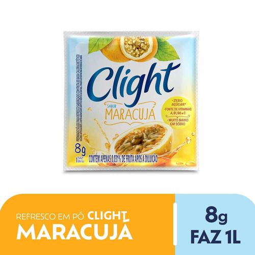 Refresco em Pó Zero Açúcar  Clight     Maracujá  Sachê   8