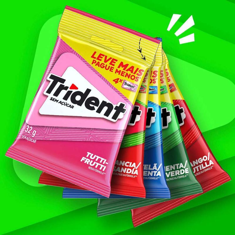 Goma-de-mascar-Trident-tutti-frutti-32g-pacote-com-4-unidades