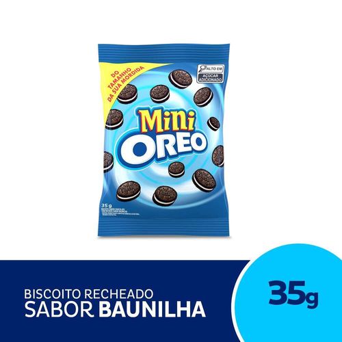 Biscoito Oreo Mini Chocolate Com Recheio De Baunilha Pacote 35g