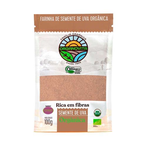 Farinha de Semente de Uva Orgânica Organovita 100g