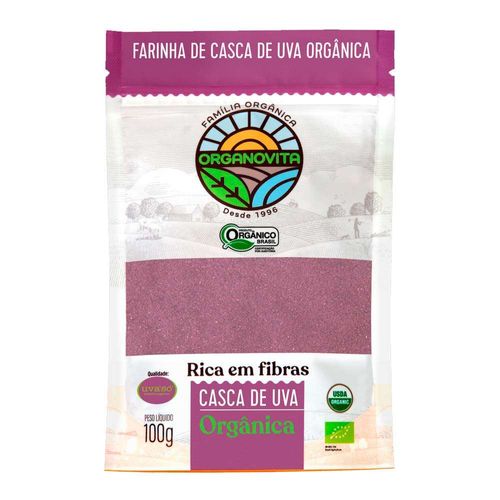Farinha de Casca de Uva Orgânica Organovita 100g