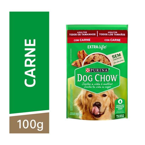 Ração Para Cães Dog Chow Adulto Carne Ao Molho Sachê 100g
