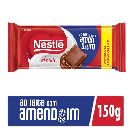 Chocolate ao Leite com Amendoim Classic Pacote Nestle 150g