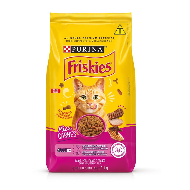 7891000069905 - NESTLÉ® PURINA® FRISKIES® Ração Seca para Gatos Adultos Mix de Carnes 1kg - 5.jpg