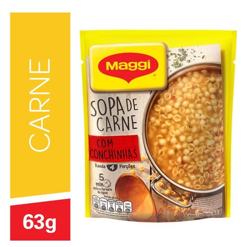 Sopa Instantânea Maggi Carne Com Conchinhas Sachê 63g