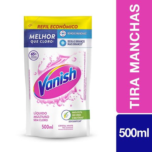Tira Manchas Vanish Líquido Crystal White para Roupas Brancas Refil 500ml
