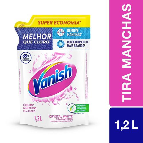 Tira Manchas Líquido Vanish White Multiuso para Roupas Brancas 1,2L