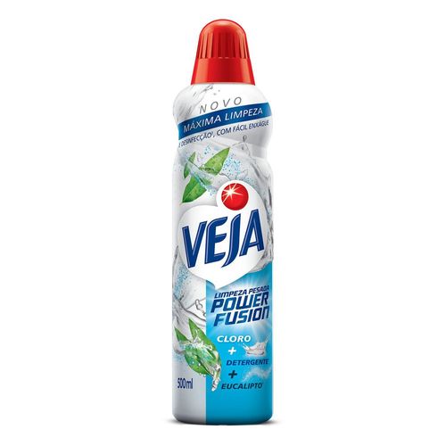 Limpador Limpeza Pesada com Cloro e Detergente Eucalipto Veja Power Fusion Frasco 500ml