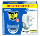 Repelente Elétrico Líquido Raid 45 Noites Aparelho e Refil de 32,9ml Oferta Especial