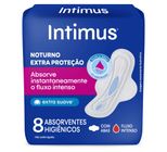 Absorvente Íntimo Com Abas Intimus Noturno Suave Pacote 8 Unidades