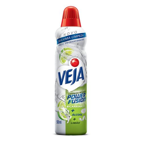 Limpador Limpeza Pesada com Bicarbonato e Álcool Limão Veja Power Fusion Frasco 500ml