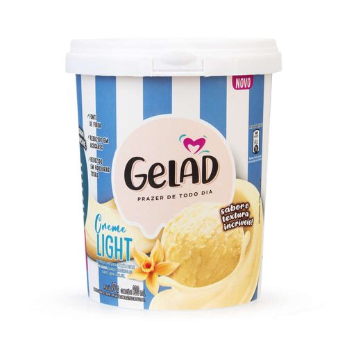 Sorvete Gelad Light Creme 900ml