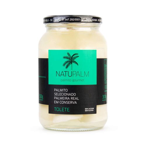 Palmito Gourmet Tolete Palmeira Real Natupalm Vidro 300g