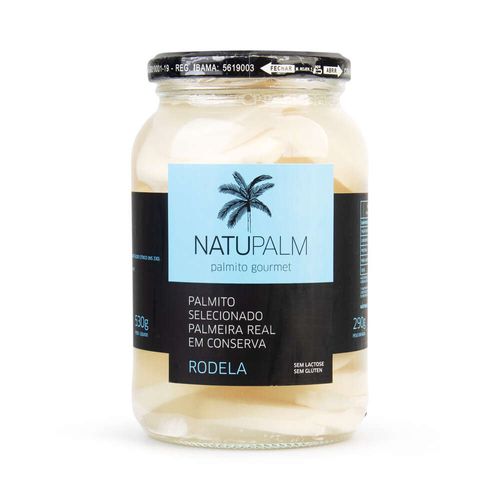 Palmito Gourmet em Rodelas Palmeira Real Natupalm Vidro 300g