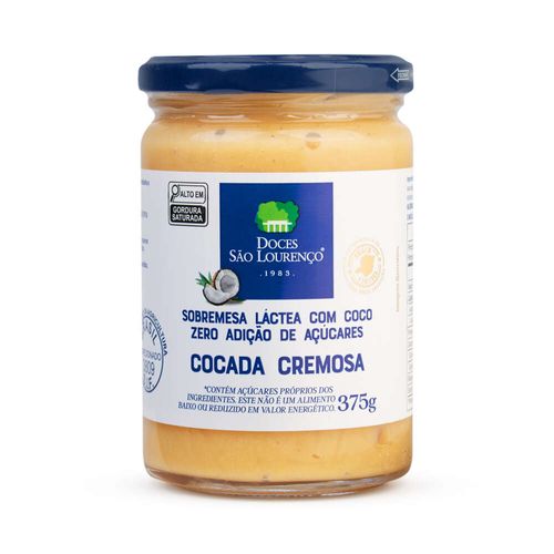 Cocada Zero Adição de Açúcar São Lourenço Vidro 375g