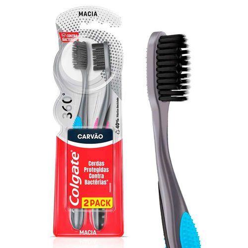 Escova Dental Colgate Black Média com 2 Unidades
