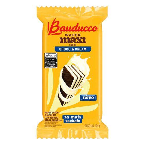 Biscoito Wafer Choco e Cream Maxi Bauducco 104g