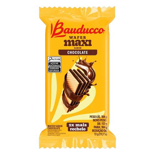 Biscoito Wafer Chocolate Bauducco Maxi 104g