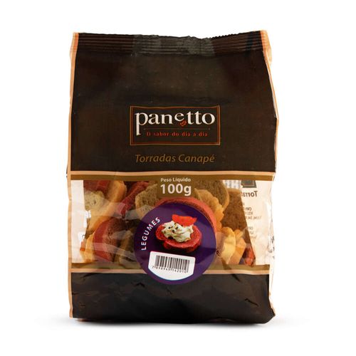 Torrada Para Canapé Panetto Legumes Pacote 100g