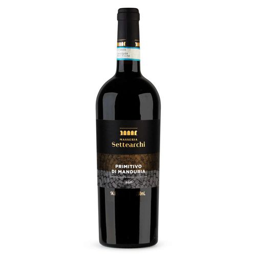 Vinho Tinto Italiano Primitivo Di Manduria Settearchi Garrafa 750ml