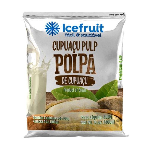 Polpa Congelada Icefruit Cupuaçú Pacote com 4 Unidades 100g cada