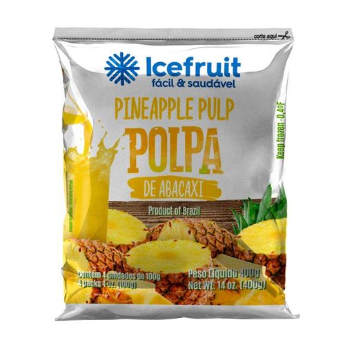 Polpa Congelada Icefruit Abacaxi Pacote com 4 Unidades 100g cada