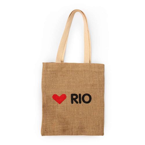 Sacola Ecobag Amo Rio com Juta da Amazônia P