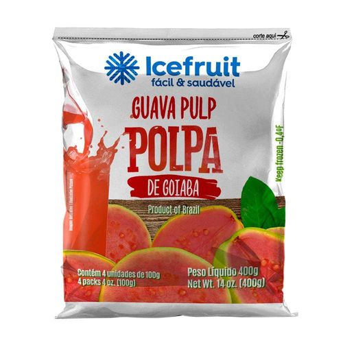 Polpa Congelada Icefruit Goiaba Pacote com 4 Unidades 100g cada