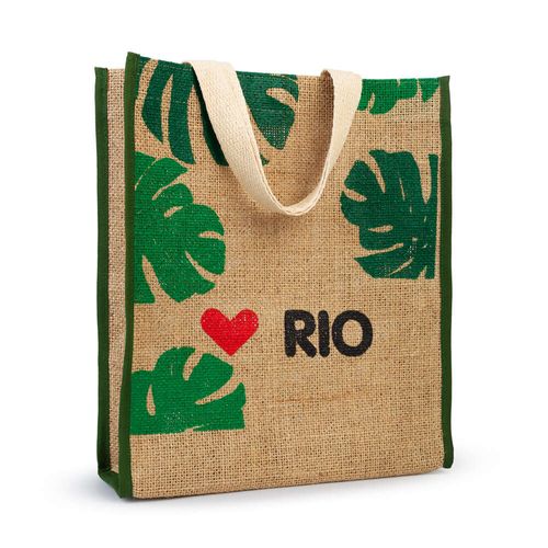 Sacola Folhas Amo Rio com Juta da Amazônia