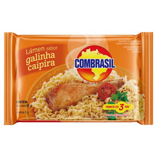 Macarrão Instantâneo Galinha Caipira Combrasil 85g