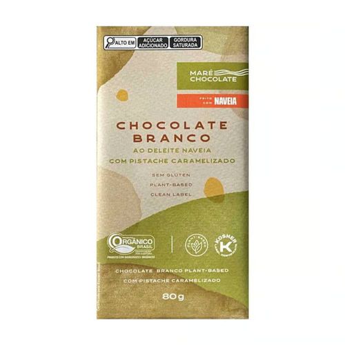 Chocolate Orgânico Branco com Pistache Maré 80g