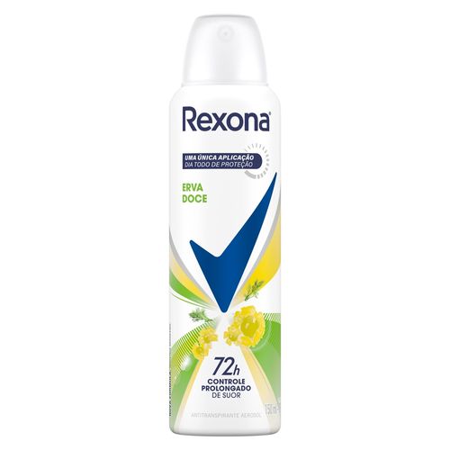 Desodorante Antitranspirante Aerosol Feminino Rexona Erva Doce 150ml