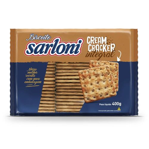 Biscoito Sarloni Cream Cracker Integral 400g