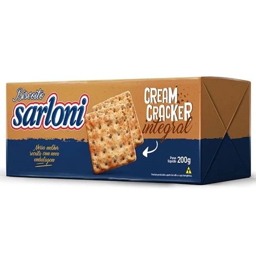 Biscoito Sarloni Cream Cracker Integral 200g