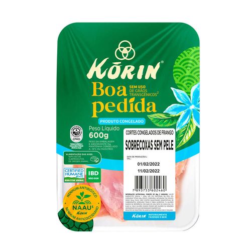 Sobrecoxa sem Pele Congelada Korin 600g