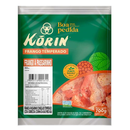 Frango à Passarinho Congelado Temperado Korin 700g