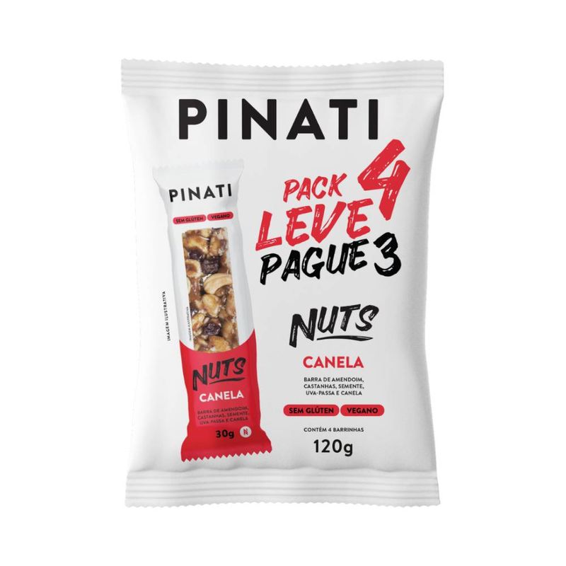 Barra-de-Nuts-Sem-Gluten-Vegana-Pinati-Canela-Leve-4-Pague-3-Unidades-30g-cada