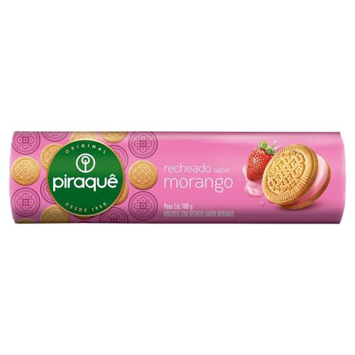 Biscoito Piraquê Recheado de Morango 160g