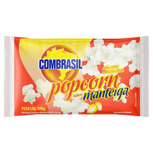 Pipoca para Microondas Manteiga Combrasil 100g