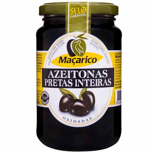 Azeitona Preta Inteira Portuguesa Maçarico Vidro 210g