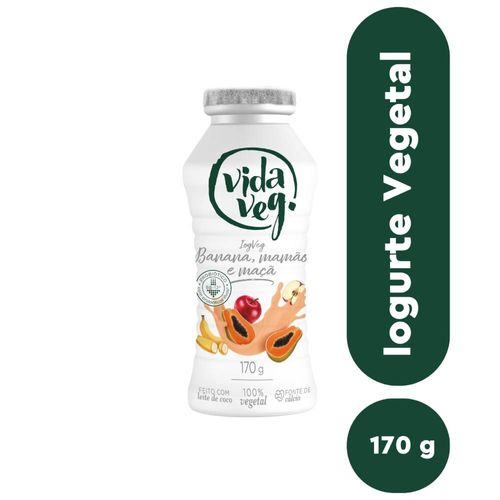 Iogurte Vegano Sabor Banana, Mamão E Maça Vida Veg 170g