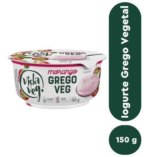 Iogurte Grego Vegetal Morango Vegano Vida Veg 150g