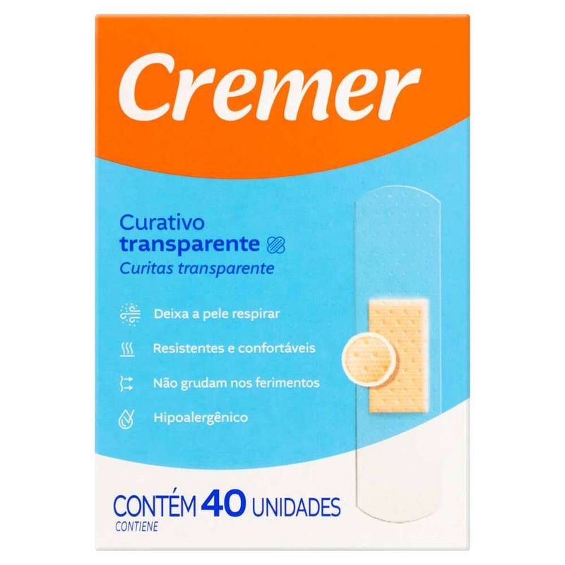 Curativo-Cremercare-Transparente-Cremer-40-Unidades