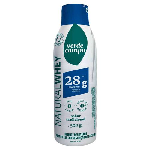 Iogurte Sem Lactose Natural Verde Campo Natural Whey 28g 500g