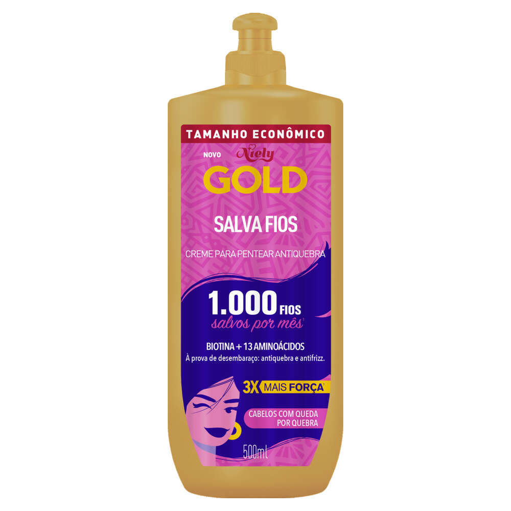 Creme para Pentear Niely Gold Salva Fio 500ml - Zona Sul